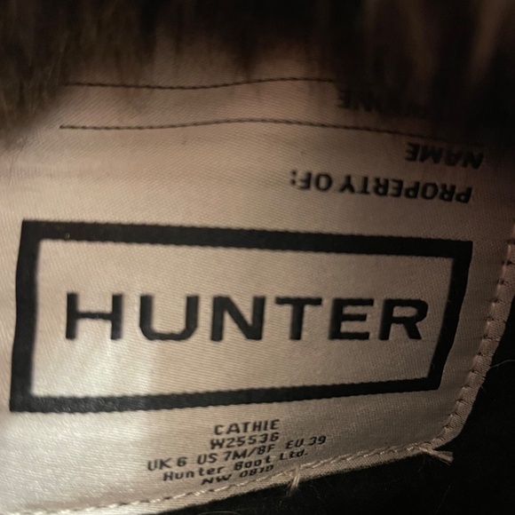 Hunter Cathie faux fur trim leather and rubber boots - Picture 4 of 5